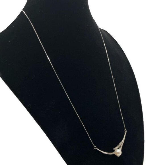 Pearl and Diamond Necklace, 10KT White Gold, 18.50” in Length, 3.04gm - Picture 12 of 15